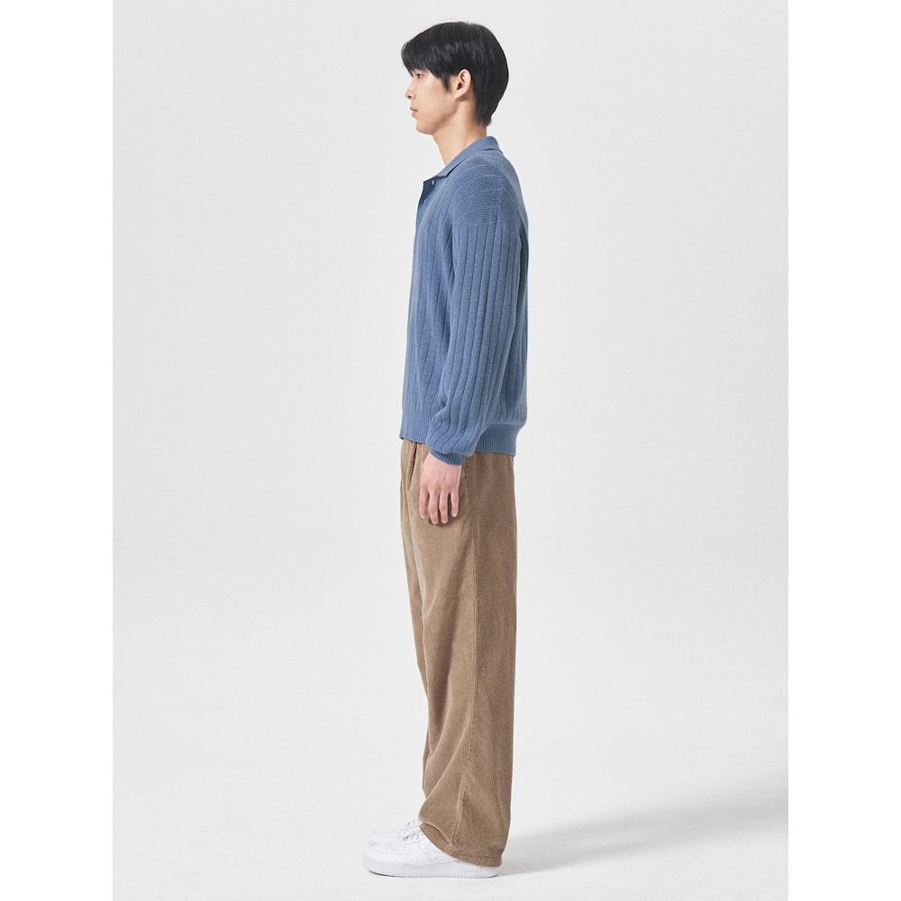 8SECONDS Modified Ribbed Loose Fit Collar Pullover Sky Blue