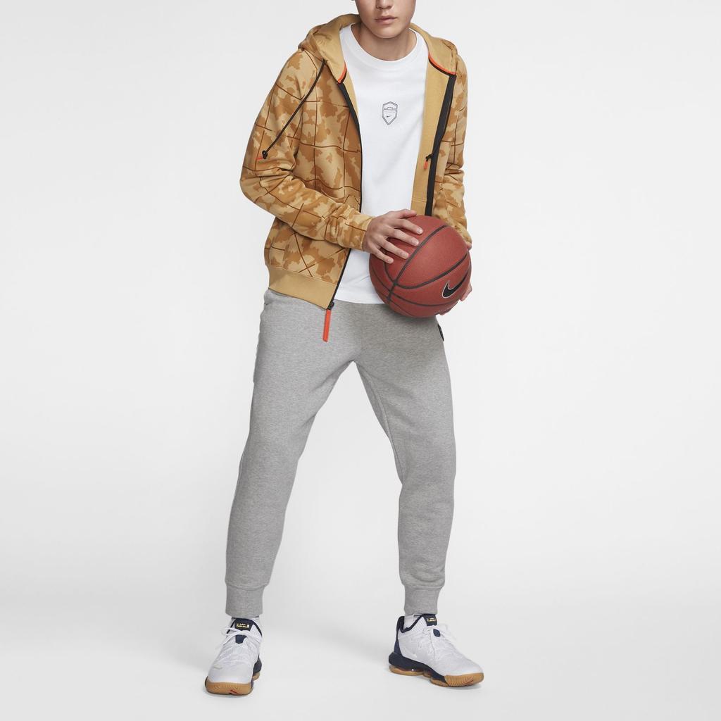 Nike Camo Zip-Up Basketball Hoodie Jacket Men Jackets Yellow AT3914-723