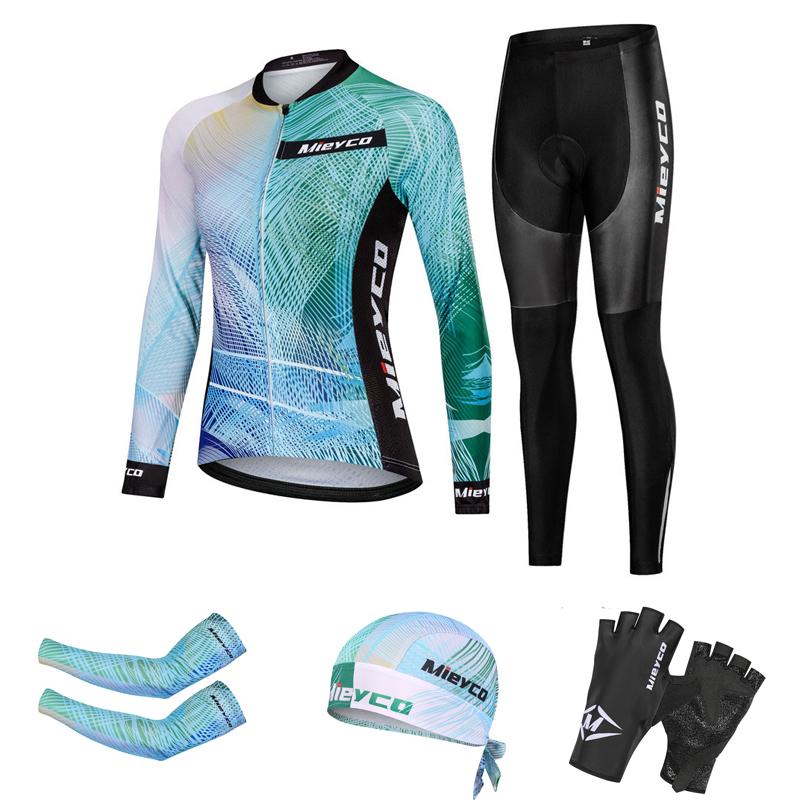 Women Cycling Jersey Pants Kits Bicicleta Clothing Long Sleeve Mtb Roupas Femininas Bicycle Equipment Ropa Deportiva Mujer