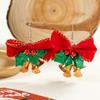 Cute versatile colorful Santa earrings, cute bells, bows, Christmas earrings for women