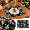 Christmas Placemat with Print Heat- Table Holiday Dining Table Decor for Home
