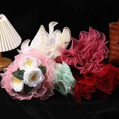 Einseitiges glattes Wellengarnband für vielseitige Blumenstraußdekoration und Geschenkverpackung