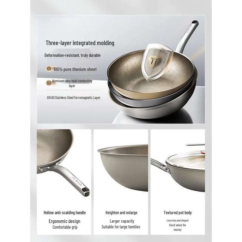 COOKER KING Pure Titanium Non-stick Stir-fry Pan 30cm