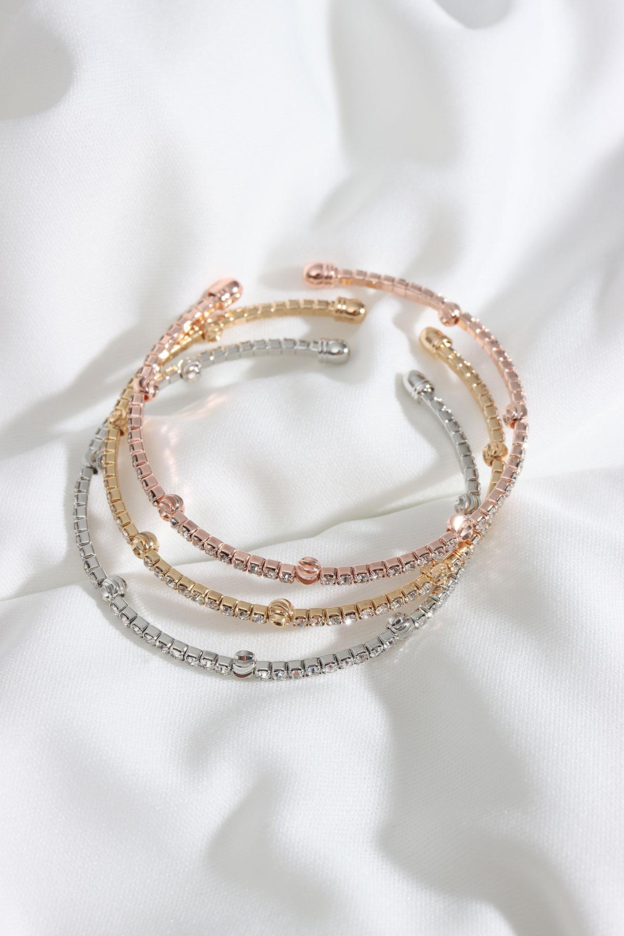 

Блестящий браслет из трех частей золотого/розового/серебряного цвета