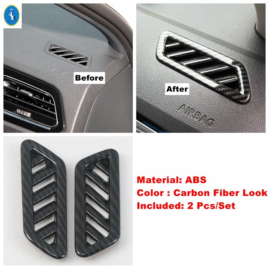 

Car Accessories Window Lift Button / Water Cup / Pillar A Speaker Cover Trim For Volkswagen T-Roc T Roc 2018 - Carbon Fiber Upper Air Outlet