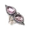 Natürlicher Rosa Kunzit Edelstein 925 Sterling Silber Schmuck Ringgröße 8.5 ETC-13952