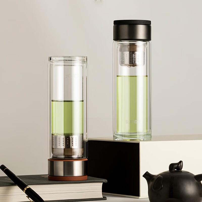Supor Double-Layer Glass Tea & Water Bottle