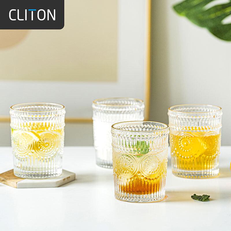 CLITON Vintage Gold Rim Glass Set (4-piece)