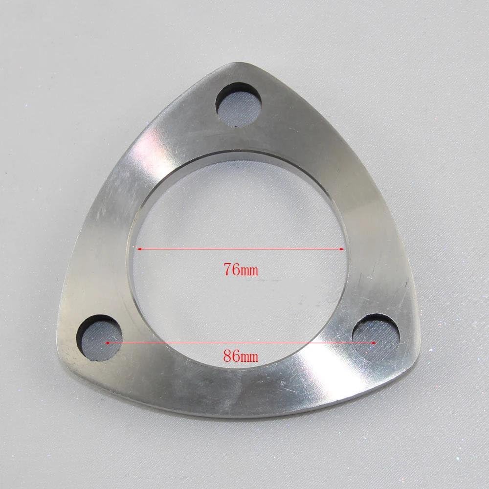 Exhaust Pipe Cutter 304 Stainless Steel Flange Universal 51mm 63mm 76mm Welded 3 Hole