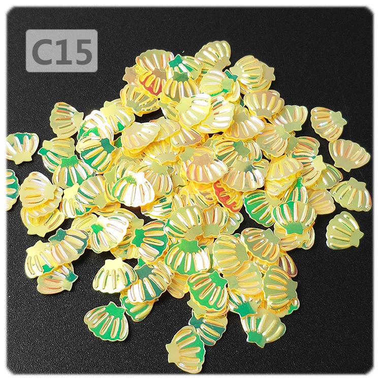 Yaleduo 8mm Mini Gold Shimmer Seashell Sequins - Eye Makeup, Stationery, DIY Jewelry, Epoxy Glitter