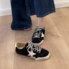 Cowhide Version~ Retro Color Polishing and Old Star Board Shoes, Small Dirty Shoes, Flat-soled German Training Shoes, Women's Round Head Casual S
