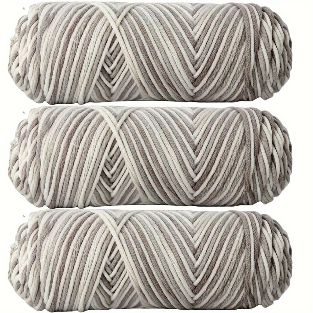 Vibrant 3pcs Yarn Bundle Soft & Thick 8-Strand Acrylic for DIY Knitting and Crochet, Ideal for Hats, 10.05oz Total