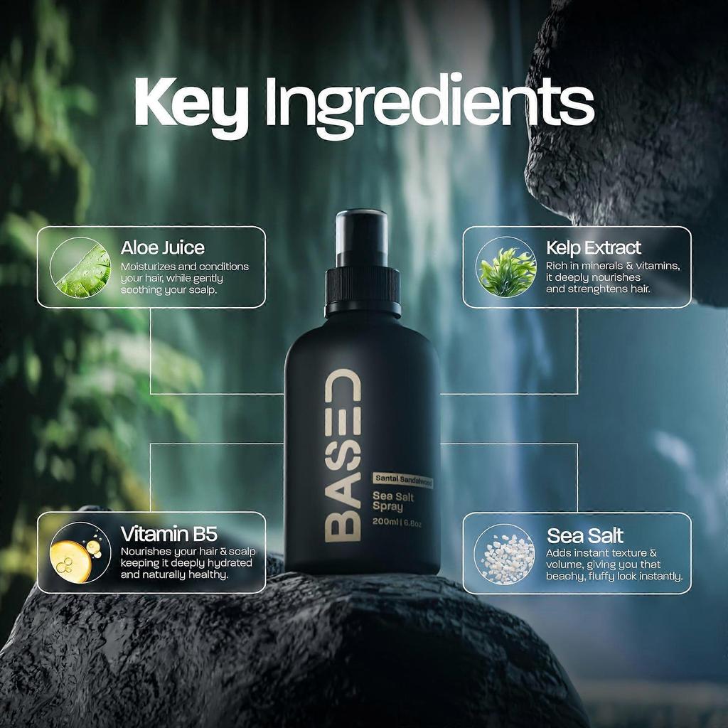 2026-1-5x Sea Salt Spray for Volumizing Hair, 170ml Texturizing & Strengthening Spray with Vitamin B5 & Seaweed less