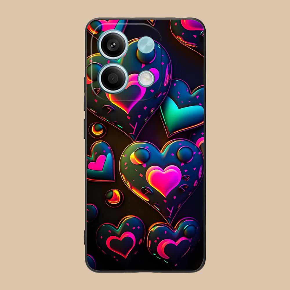 Y2K Glowing Hearts Mobile Phone Case for POCO M7 M6 M5 M4 M3 X7 X6 X5 X4 X3 Pro GT 5G Colorful Printing Cover Luxury Cover