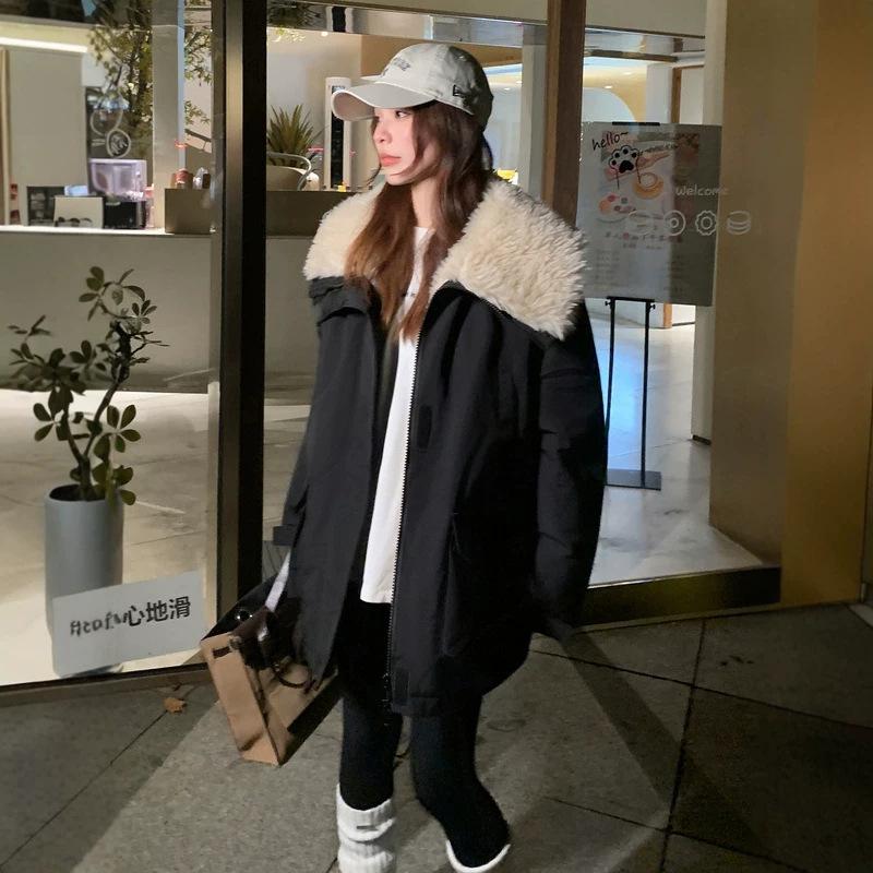 Winter new down cotton-padded clothes women's short thickened cotton-padded clothes fashionable versatile loose lamb wool cotton-padded jacket