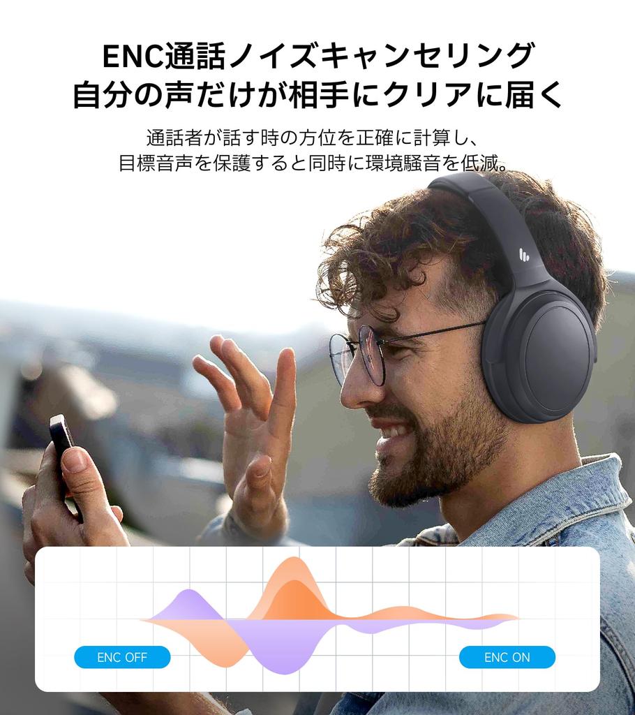 Edifier WH700NB Wireless Noise Canceling Headphones Bluetooth Ambient Sound Call Noise with Dedicated 5.3 Intake/ENC Canceling/Multi-point/Built-in