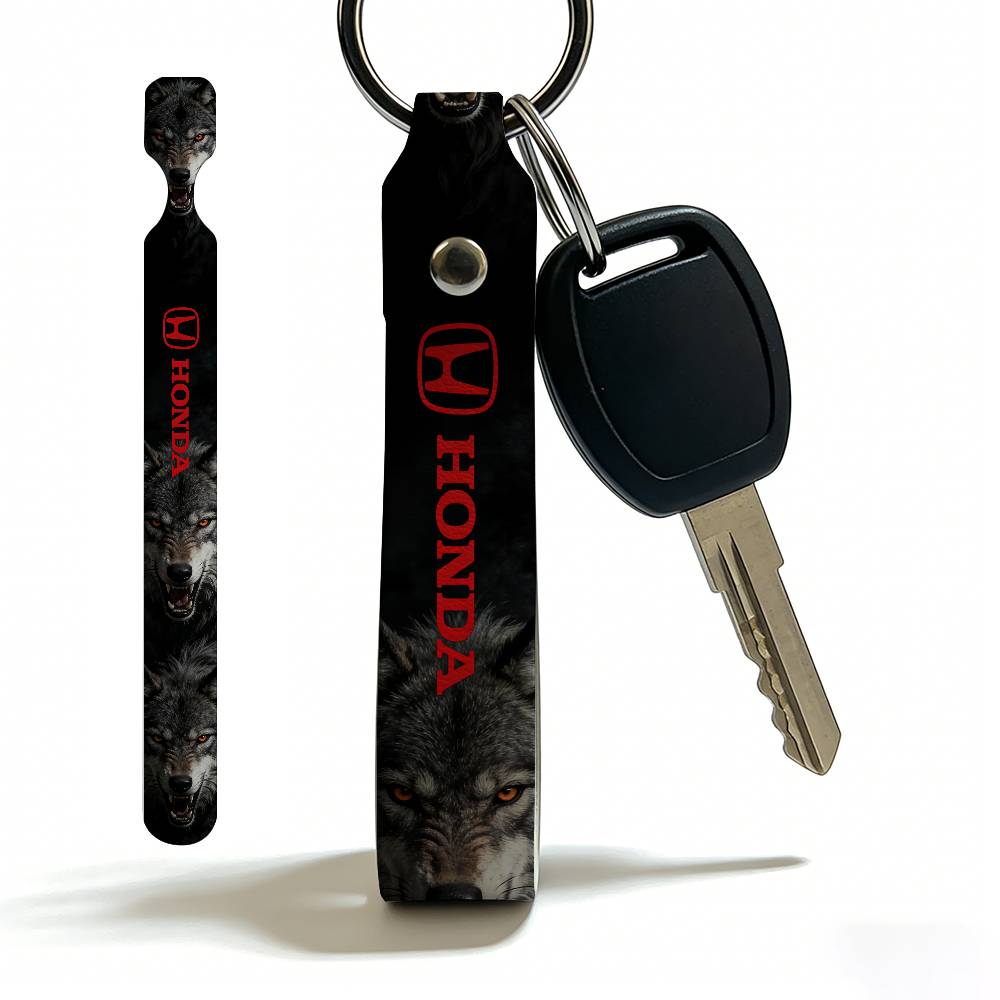 For Honda High Quality PU Leather Moto Keychain Vintage Style Key Pendant For Scooter Motocross TV7