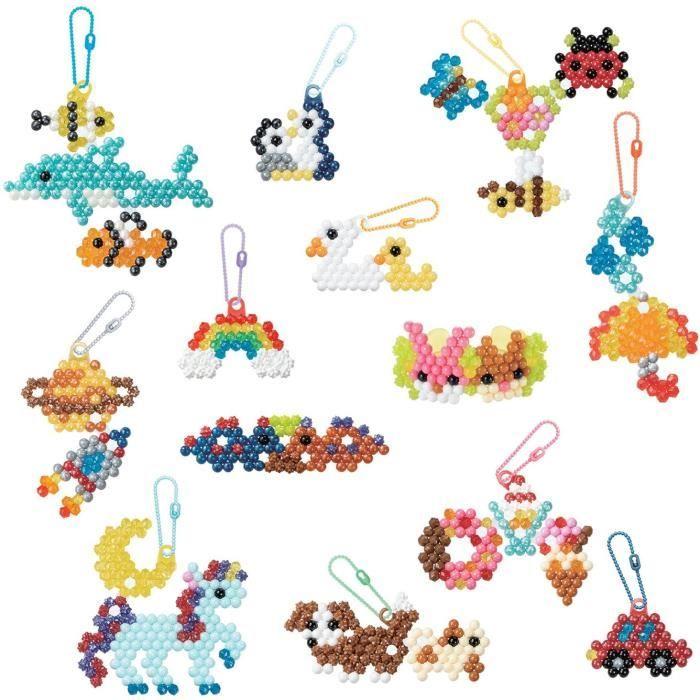 Aquabeads Mes porte-clés et suspensions, Coffret création, perles qui collent avec de l'eau, 35025, dès 4 ans