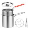 Deep Fryer Pot with Basket and Lid Stainless Steel Deep Fryer Pasta Strainer Basket Fries Fish Chicken Fried Food Cooking Pot