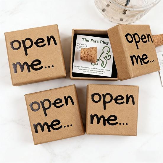 Zabawne Pudełko Prezentowe z Zatyczką na Bąki z Kartką Żarty na Prima Aprilis w Kartonowym Pudełku Zestaw Nowości Gag z Postaciami z Kreskówek i Zabawnymi Zwrotami dla Dorosłych