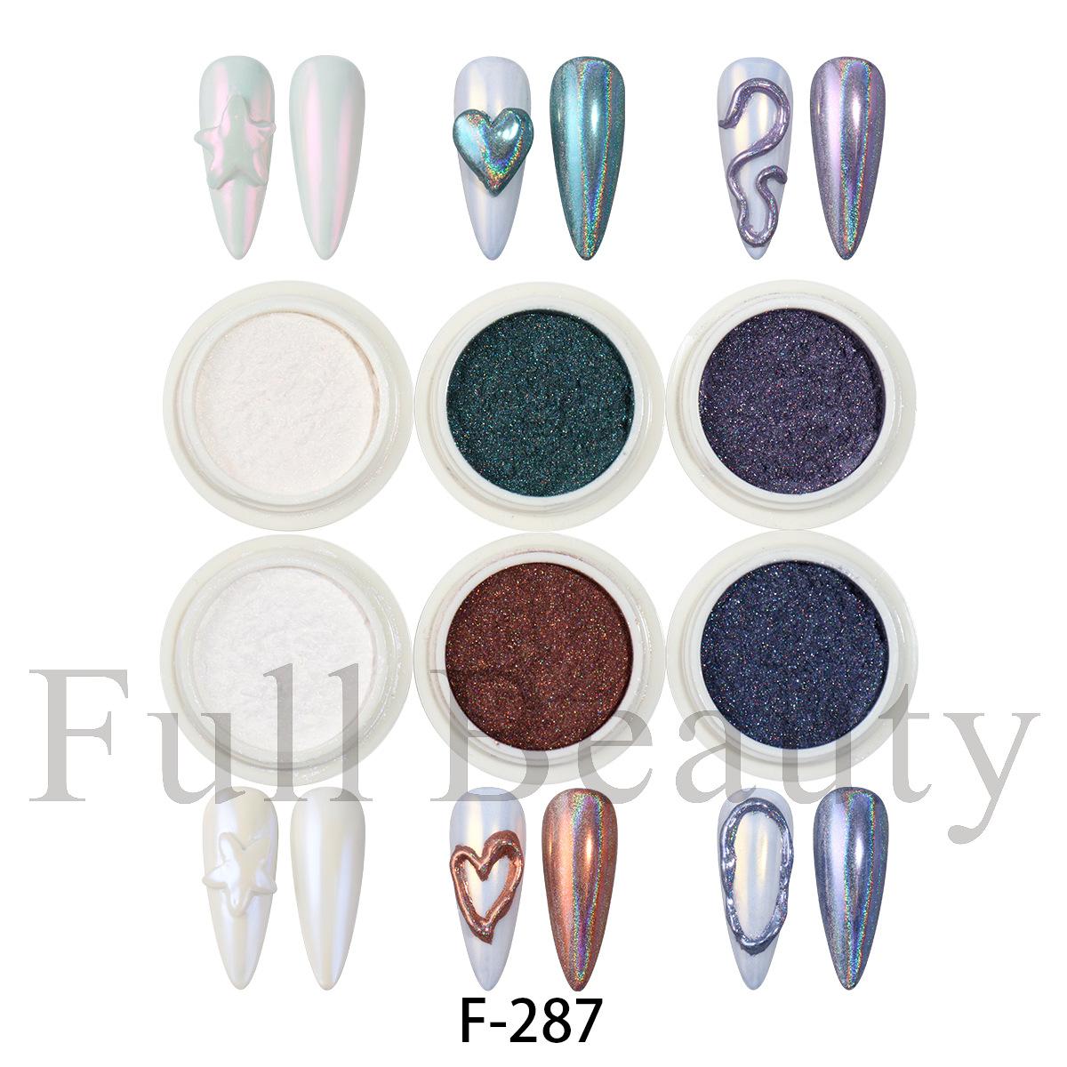 New Nail Art Glitter Ultra Laser Magic Mirror Powder Symphony Powder 6-Color Set Nail Art Glitter