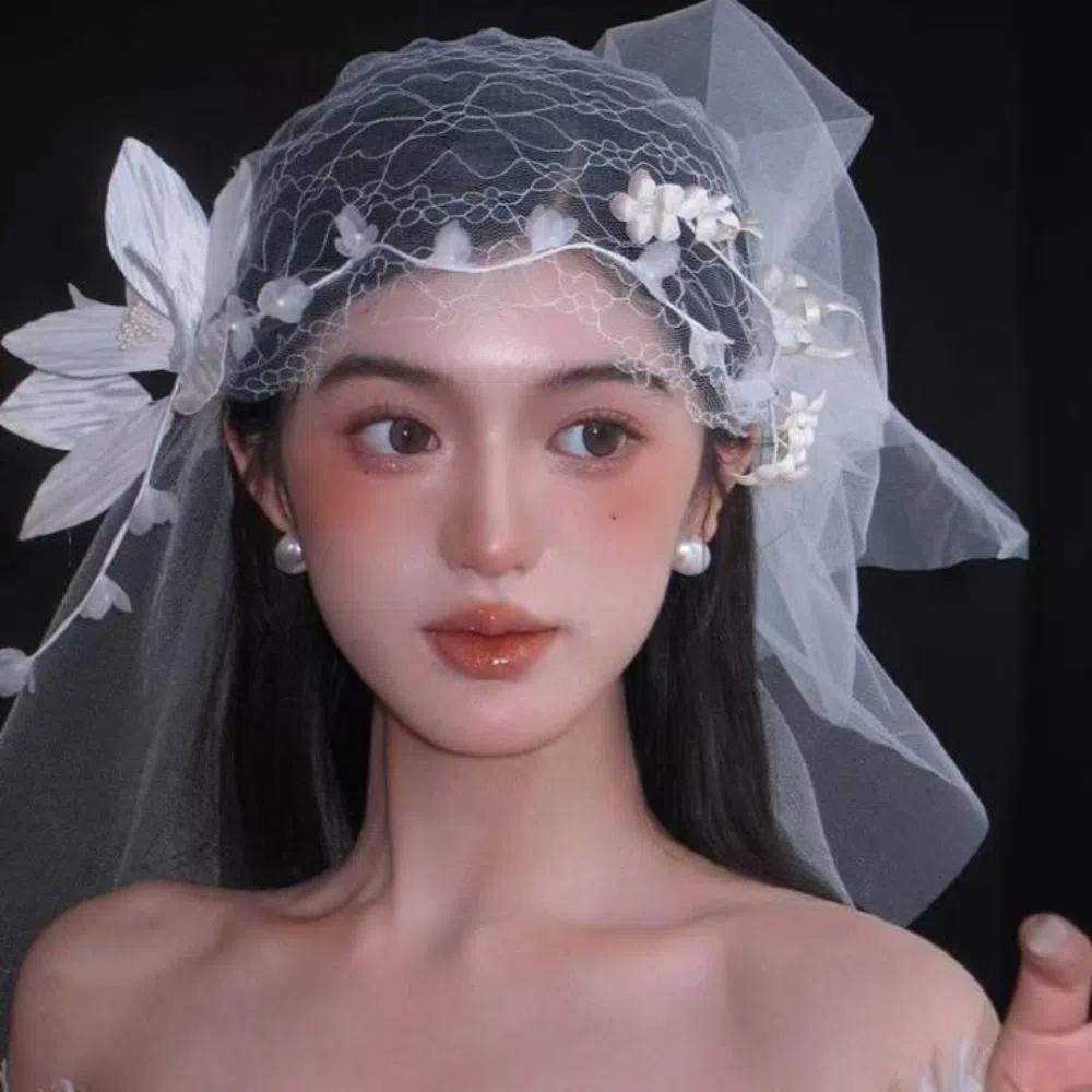 Retro Bridal Lace Floral Hat French Style Wedding Headband New Bridal Headdress Hair Jewelry