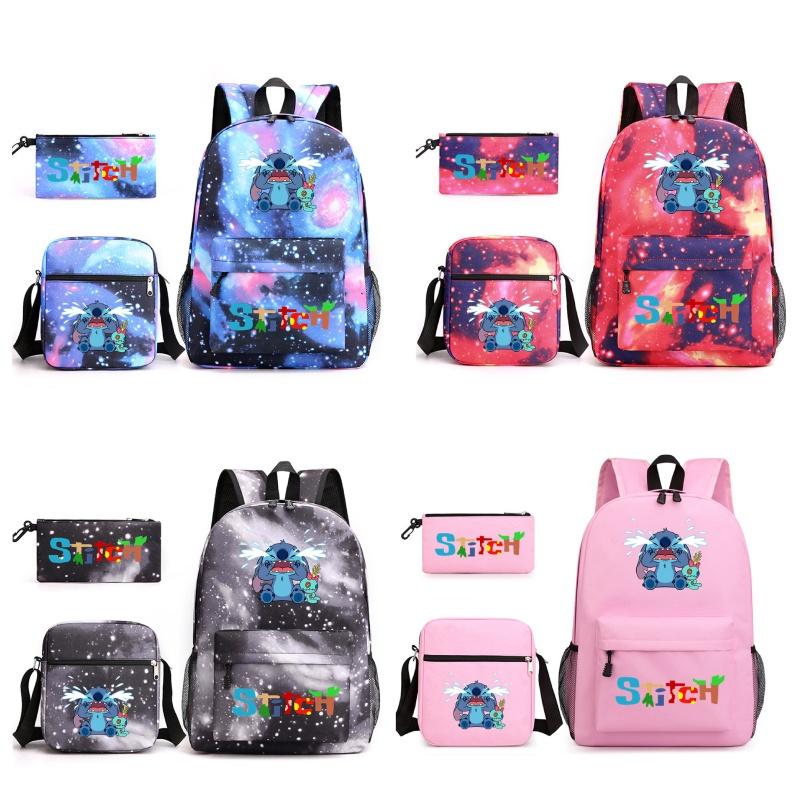 Lilo Stitch Cartoon Kids Boys Backpack Large Capacity Travel School Bag