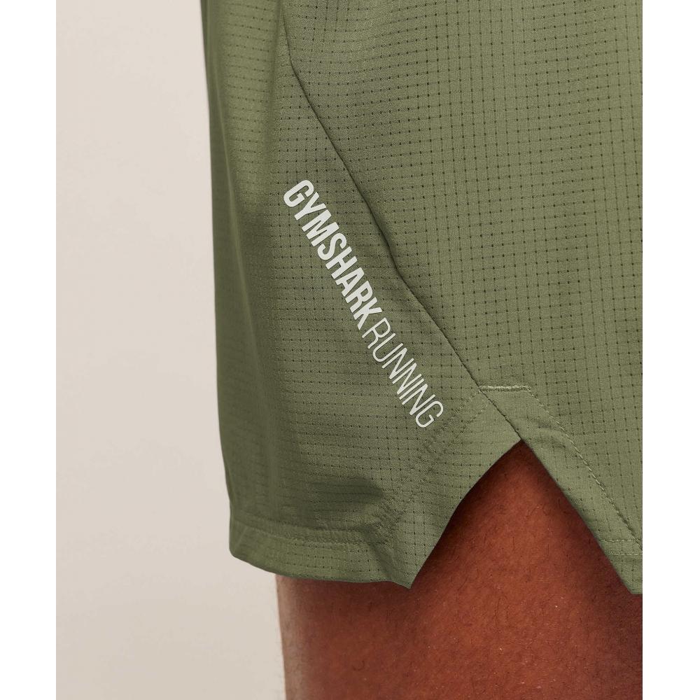 Gymshark Running 5  Shorts Gs Grounded Green A3b9q Edcz