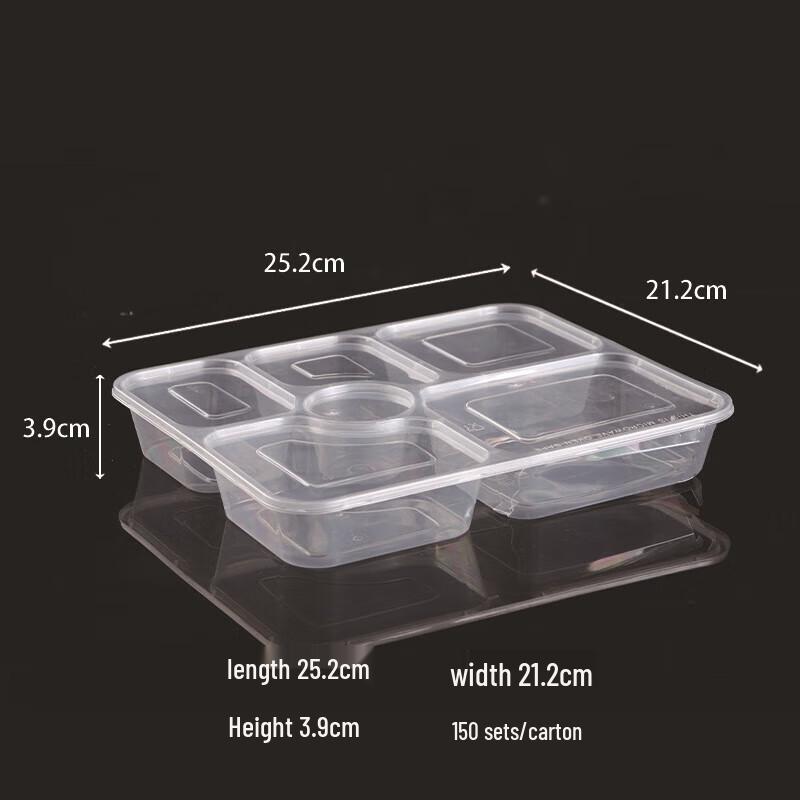 Disposable Round 6-Compartment Meal Prep Containers