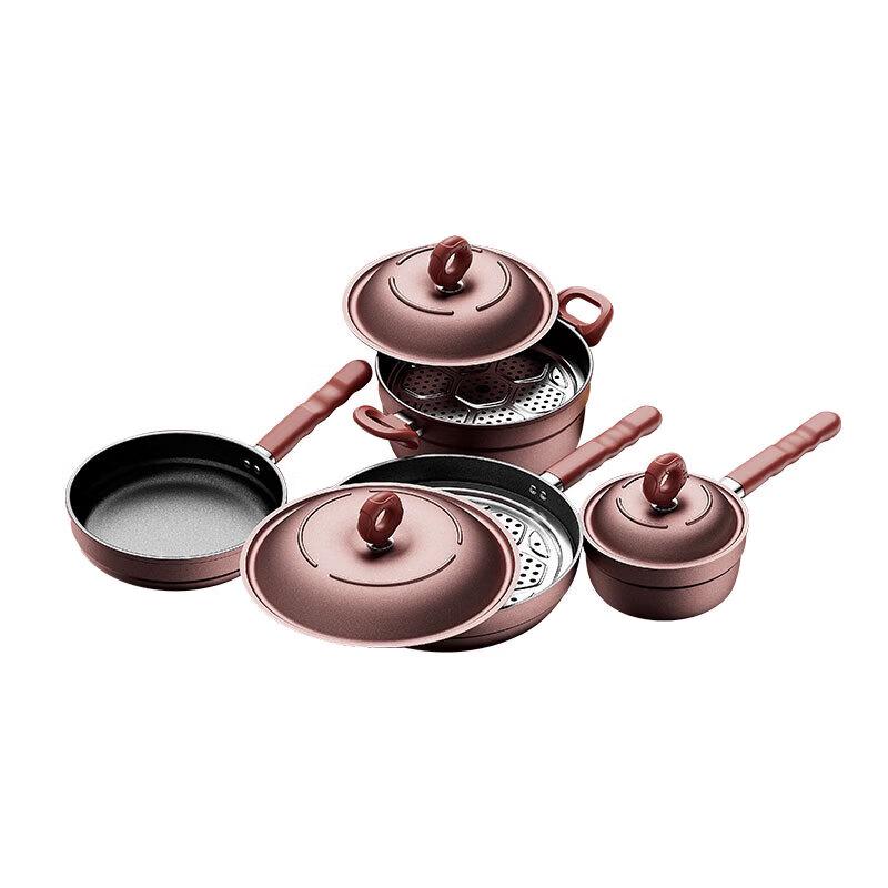 IBF Wine-Red Heart 4-Piece Cookware Set