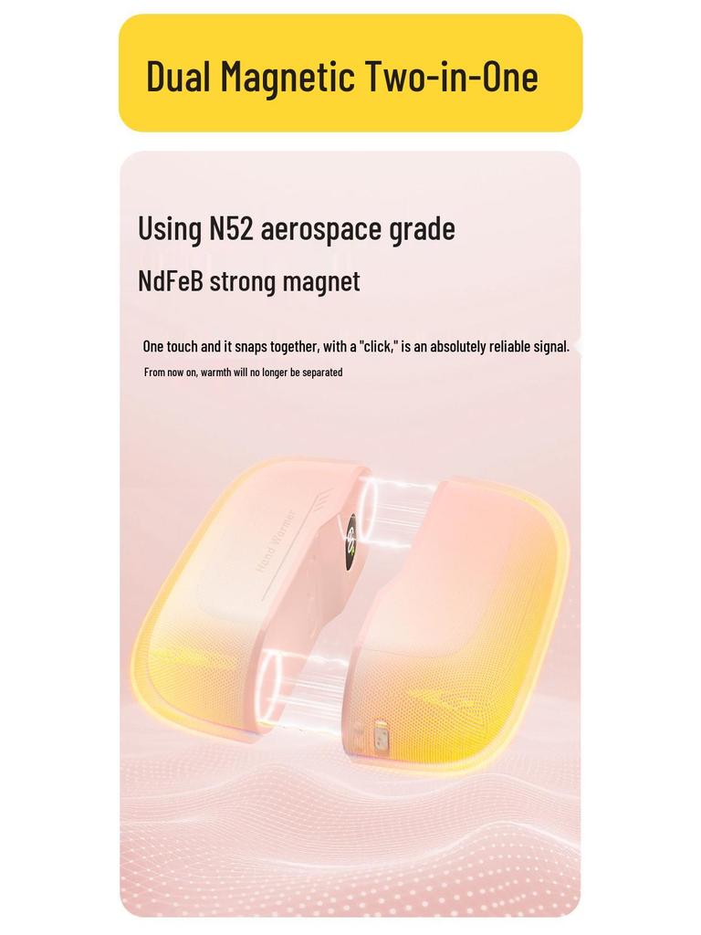 2025 Gradient Color Magnetic Hand Warmer with Digital Display - Two-in-One Detachable Design