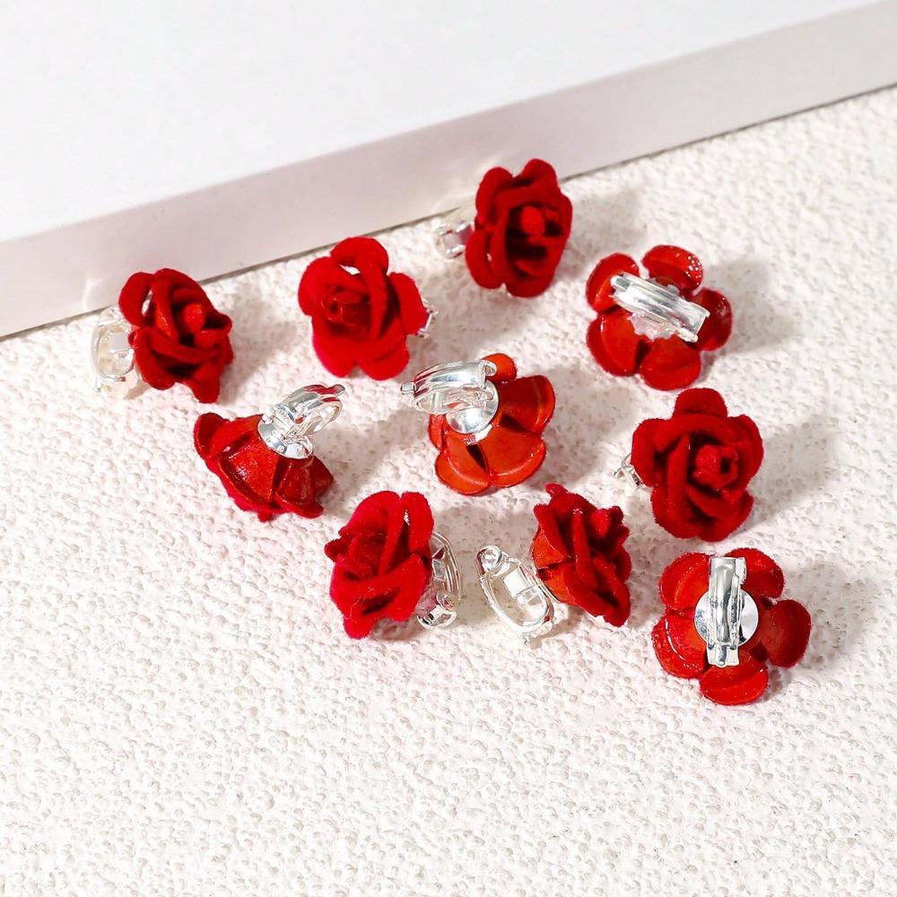 10pcs Resin Hair Clip Rose Hair Buckle Fashion Korean Headwear Accessories Valentine's Day