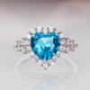 New Bright Colored Love Cubic Zirconia Rings for Women Romantic Bridal Wedding Ceremony Party Accessories Gift Trendy Jewelry