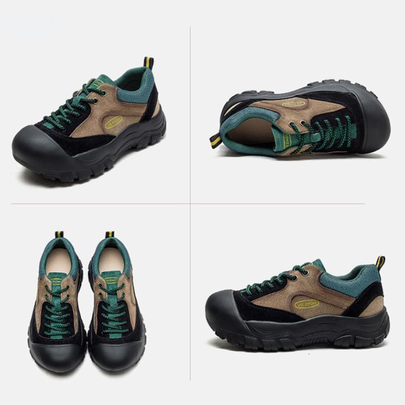 Johnature Podzim Zima Ležérní Boty Ženy Pravá Kůže Smíšené Barvy Kulatá Špička Retro Měkká Podrážka Pohodlné Tenisky