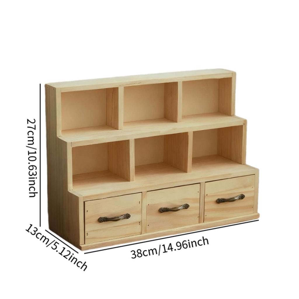 Wooden Storage Cabinet Portable Desk Organizer for Home Decor Office Bedroom