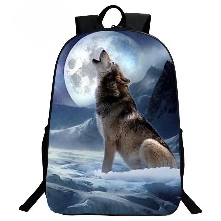 3D Wolf School Bag Cartoon Elementary School Backpack 1St-6Th Grade Backpack