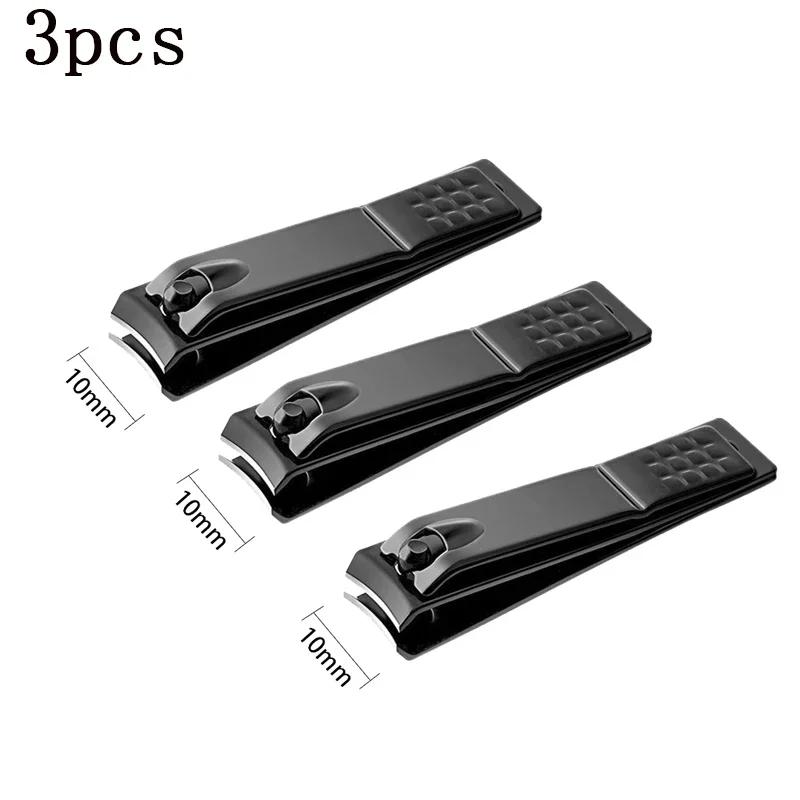 1/3/5Pcs Black Nail Clippers Stainless Steel Nail Cutter Thick Scissor Plier Toenail Fingernail Professional Manicure Trimmer