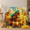 Милий мультяшний бджола Медоносна бджола Комаха Мистецтво Фланелева ковдра, Затишна м'яка плед-ковдра для дому Спальні Ліжка Дивана Пікніка Покривало Подарунок Діти