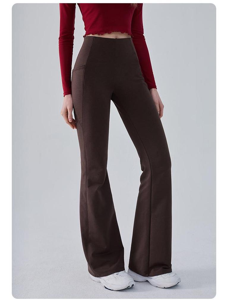 High Waist Micro Flare Yoga Pants with Peach Lift and Tummy Control