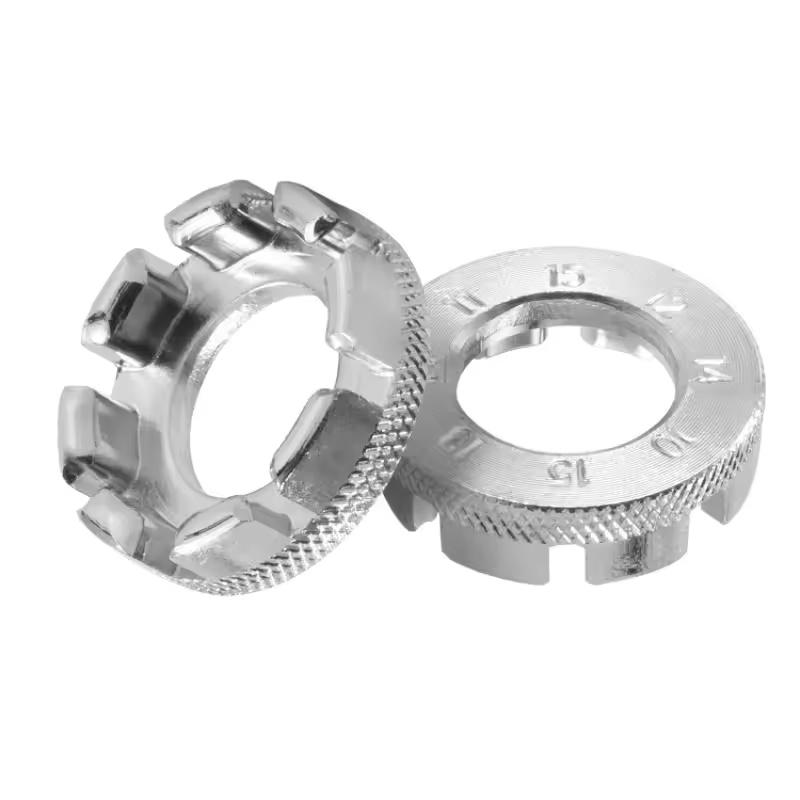 Bike Wheel Rim Wrench Mini Adjuster Spanner 8 Way Groove Bicycle Spoke Tension Wrench Bike Demolition Axis Repair Tools