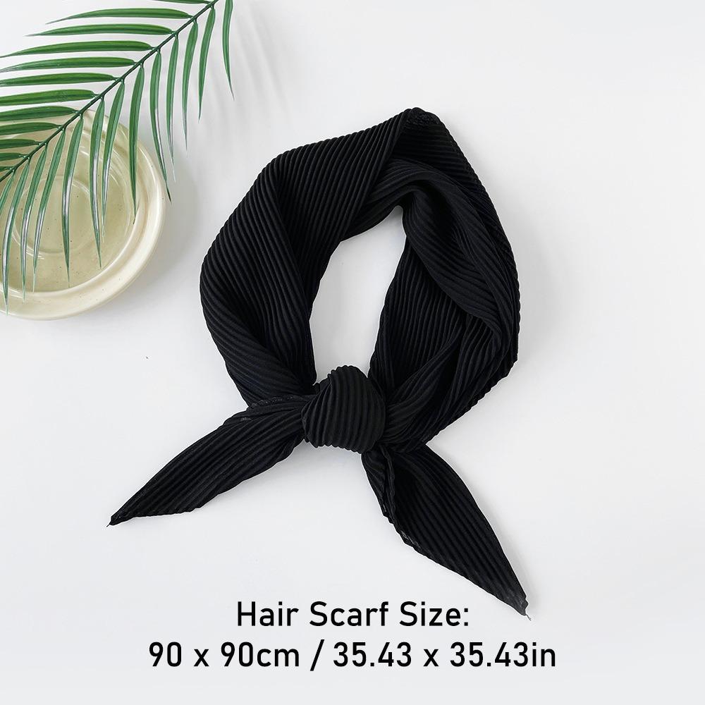 Elastisches Weiches Wickel-Chiffon-Haartuch Schlankes Rauten-Einfarbiges Bandana Haarband Elegantes Gefaltetes Seidentuch Mädchen