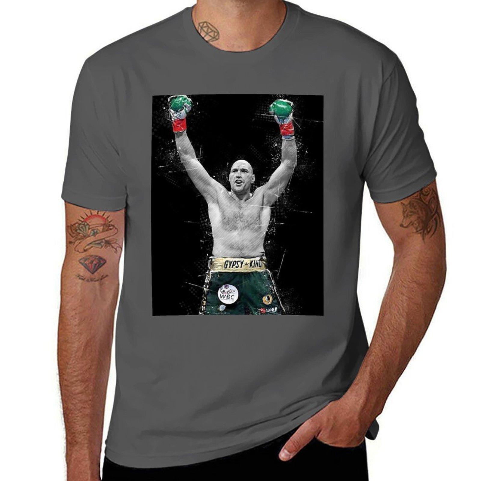 

King tyson fury T-Shirt t shirt man cotton man t shirt heavy cotton anime t shirts for man T-Shirt 4XL