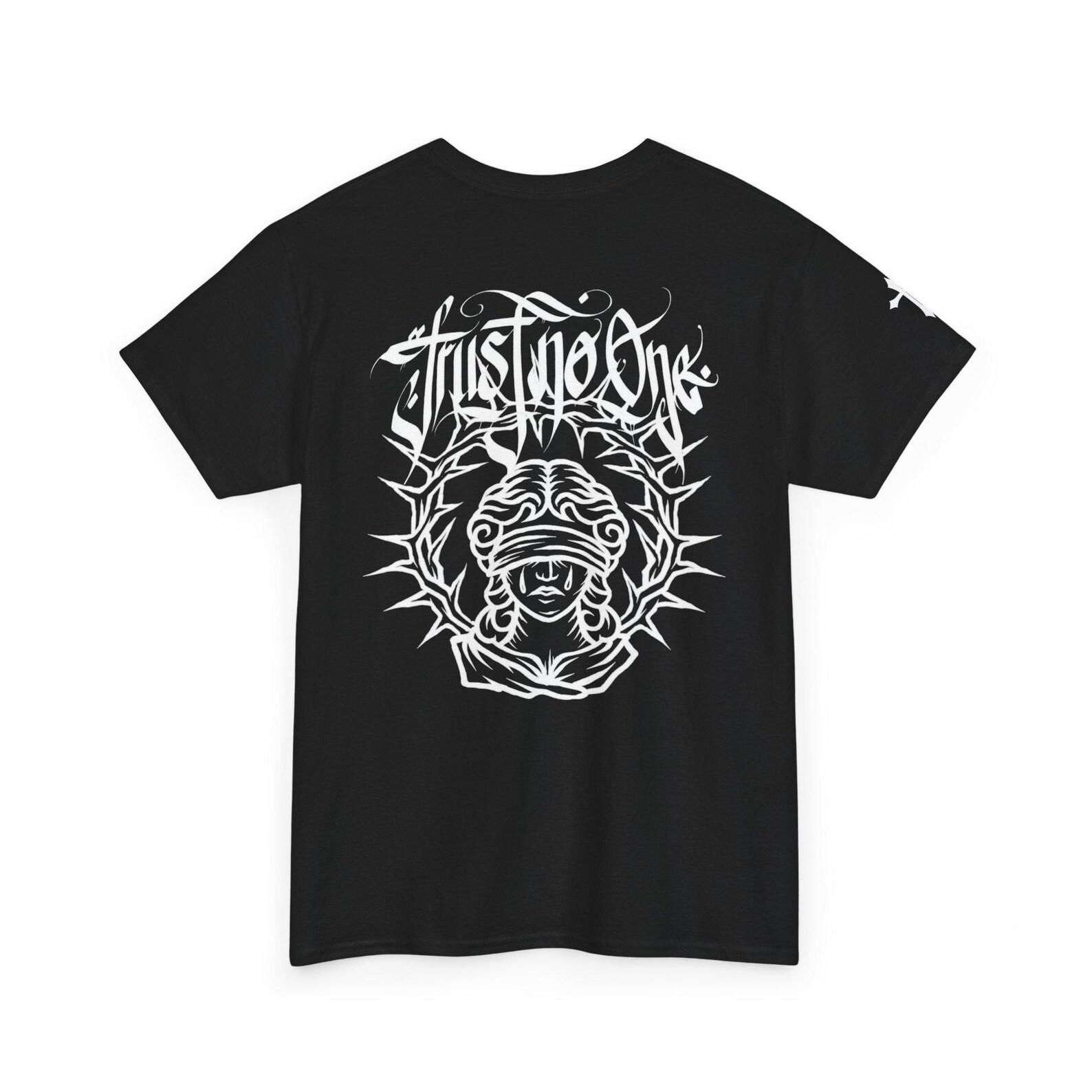 Blindfolded Lady Justice T-Shirt | Gothic Tattoo Style Streetwear Top 3XL