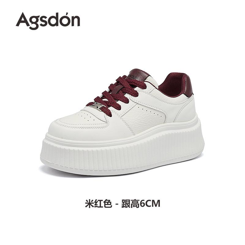 Augustine small white shoes women's 2025 new spring thick-soled small sports shoes casual white board shoes tide