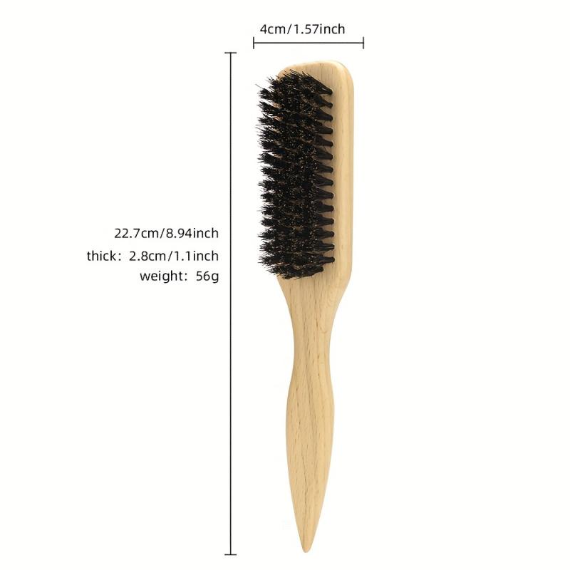 Spazzola con Manico in Bambù e Setole di Cinghiale – Antistatica, Districante, Pettine per Styling per Capelli Lisci e Voluminosi – Unisex, Spazzola per Massaggio del Cuoio Capelluto