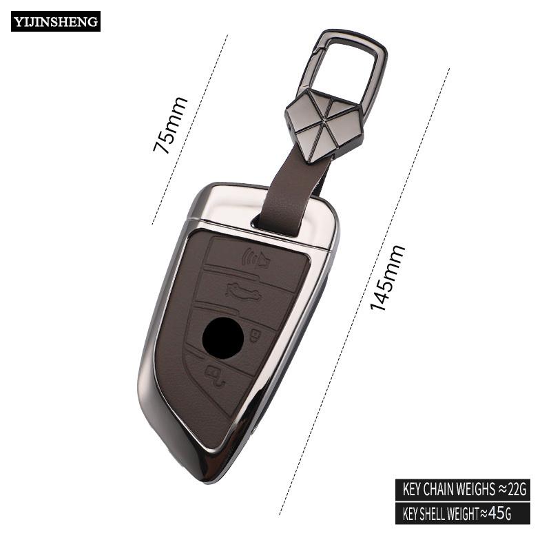 Zinc Alloy + PU Leather Car Key Case Cover for Holder for BMW F20 F30 G20 F31 F34 F10 G30 F11 X3 F25 X4 I3 M3 M4 1 3 5 Series