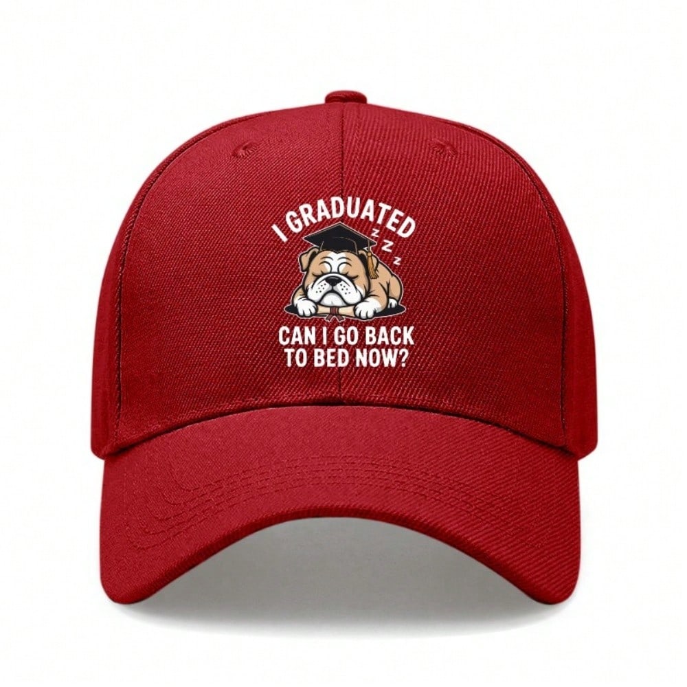[Graduation Baseball Cap] Unisex Funny "I GRADUATED CAN I GO BACK TO BED NOW?" Print Adjustable Breathable Lightweight Casual Daily Wear - Novelty