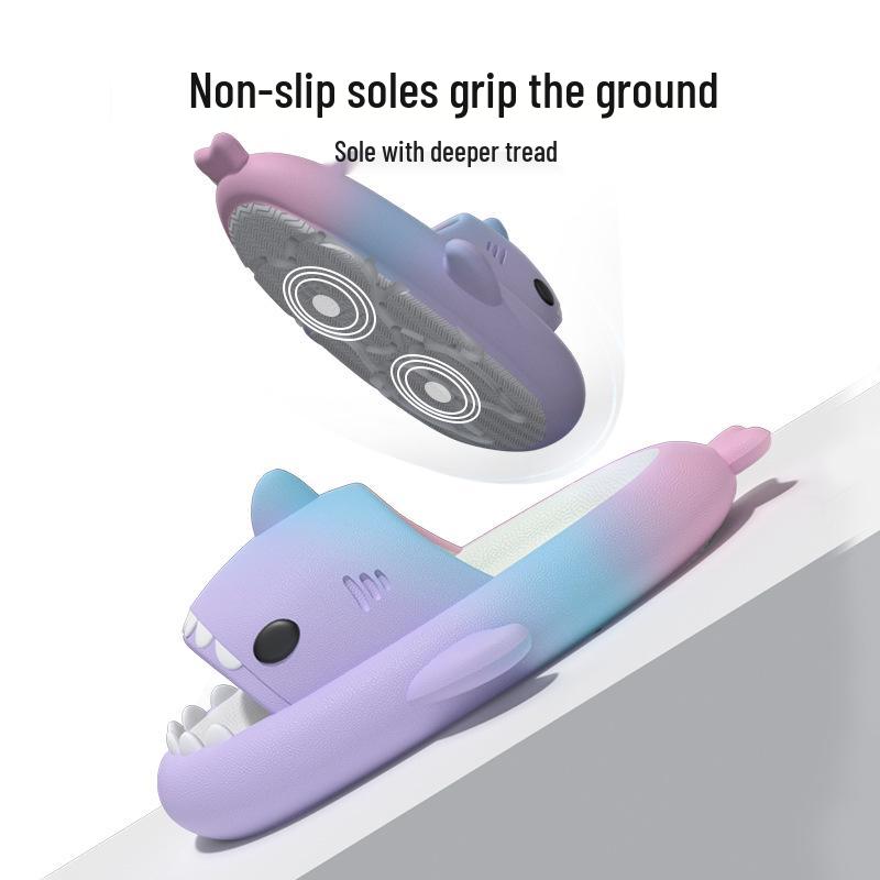 Rainbow Shark EVA Thick Sole Slippers - 4cm