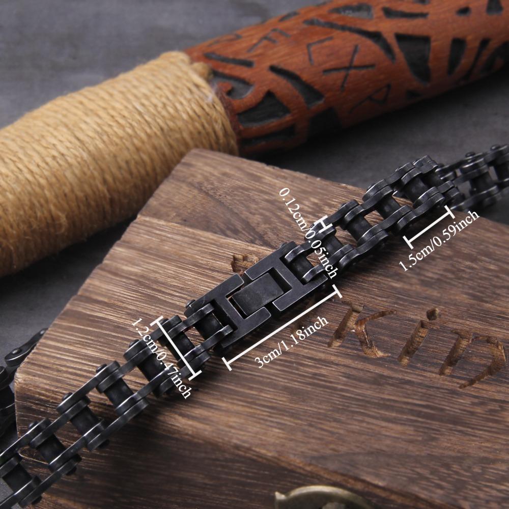 Punk Rock Biker Bracelet Stainless Steel Chain Motorcycle Jewelry for Men Stylish Durable Bangle