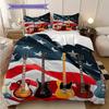 American flag, baseball, and guitar bedding, duvet cover, pillowcase, home decoration, birthday gift (1 * duvet cover+2 * pillowcase, coreless)